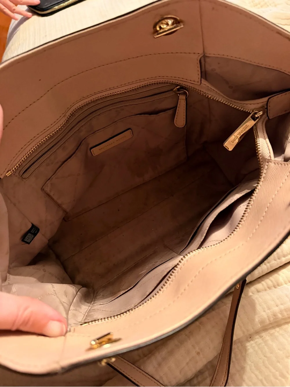 Michael Kors Blush Saffiano Leather Shoulder Bag with Matching Wallet